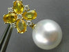 LARGE 5.36CT DIAMOND & SOUTH SEA PEARL YELLOW SAPPHIRE 18KT YELLOW GOLD EARRINGS