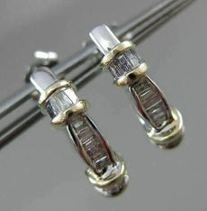 ESTATE .25CT BAGUETTE DIAMOND 14KT WHITE & YELLOW GOLD UMBRELLA EARRINGS #22505