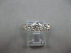 LARGE 1.35CT DIAMOND 14KT YELLOW GOLD & PLATINUM 3 STONE ENAGEMENT RING #28028