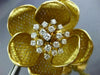 ESTATE EXTRA LARGE 1.0CT DIAMOND 18KT WHITE & YELLOW GOLD ROSE FLOWER BROOCH PIN