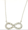 ESTATE .15CT DIAMOND 14KT WHITE GOLD 3D CLASSIC INFINITY FUN LOVE NECKLACE