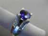 ESTATE LARGE 5.59CT DIAMOND & AAA EXTRA FACET AMETHSYT 18KT WHITE GOLD OVAL RING
