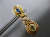 LARGE 7.42CT DIAMOND & AAA SAPPHIRE 18KT YELLOW GOLD 3D OVAL X HANGING EARRINGS