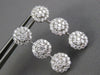 LARGE 4.0CT DIAMOND 14K WHITE GOLD MULTI FLOWER CLUSTER JOURNEY HANGING EARRINGS