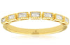 .20CT DIAMOND 14KT YELLOW GOLD 3D EMERALD CUT 7 STONE FILIGREE ANNIVERSARY RING