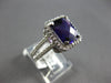 LARGE 4.95CT DIAMOND & AAA AMETHYST 14KT WHITE GOLD SQUARE HALO ENGAGEMENT RING