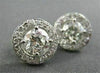 ESTATE 2.14CT DIAMOND 14KT WHITE GOLD 3D HALO FILIGREE CLUSTER EARRINGS #22148