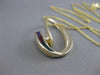 ESTATE DIAMOND 14K YELLOW GOLD PURPLE RED GREEN ENAMEL OPEN SWIRL PENDANT #10723