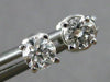 ESTATE .50CT DIAMOND 14KT WHITE GOLD 3D ROUND 4 PRONG SCREWBACK STUD EARRINGS