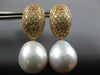 LARGE 2.2CT DIAMOND & AAA SOUTH SEA PEARL 18K ROSE GOLD CLUSTER HANGING EARRINGS