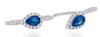 ESTATE 1.50CT DIAMOND & AAA SAPPHIRE 14KT WHITE GOLD 3D DOUBLE FINGER FUN RING