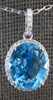 3.07CT DIAMOND & AAA BLUE TOPAZ 14KT WHITE GOLD 3D CLASSIC OVAL & ROUND PENDANT