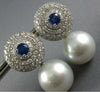 4.70CT DIAMOND & AAA SAPPHIRE & SOUTH SEA PEARL 18KT WHITE GOLD HANGING EARRINGS
