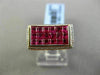 2.22CT DIAMOND & AAA PINK RUBY 18KT WHITE GOLD 3D RECTANGULAR INVISIBLE FUN RING