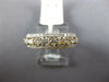 ESTATE WIDE .94CT DIAMOND 14KT 2 TONE GOLD 3D ROUND & BAGUETTE ANNIVERSARY RING
