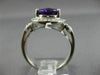 ESTATE LARGE 3.53CT DIAMOND & AMETHYST 14KT WHITE GOLD 3D HALO ENGAGEMENT RING