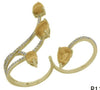 3.59CT DIAMOND & AAA CITRINE 14KT YELLOW GOLD PEAR SHAPE LEAF DOUBLE FINGER RING