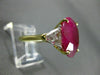 ANTIQUE LARGE 9.97CT DIAMOND & BURMESE RUBY 18KT GOLD & PLATINUM ENGAGEMENT RING