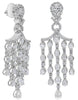 LARGE 5.11CT DIAMOND 18KT WHITE GOLD 3D PEAR SHAPE & MARQUISE MULTI ROW EARRINGS