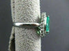 ESTATE LARGE 2.10CT DIAMOND & AAA COLOMBIAN EMERALD PLATINUM ENGAGEMENT RING