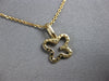 ESTATE .13CT DIAMOND 14KT YELLOW GOLD 3D CLASSIC BUTTERFLY LOVE FLOATING PENDANT