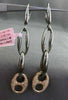 ESTATE .85CT DIAMOND 14KT ROSE BLACK GOLD ELONGATED LOVE KNOT LEVERBACK EARRINGS