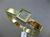 ESTATE WIDE .30CT DIAMOND 14KT YELLOW GOLD 3D SQUARE PAVE BANGLE BRACELET