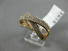 ESTATE WIDE .62CT DIAMOND 14KT ROSE GOLD 3D X CRISS CROSS MULTI ROW WEDDING RING