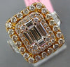4.80CT WHITE & MULTI COLOR DIAMOND 18KT 2 TONE GOLD MULTI SHAPE ANNIVERSARY RING