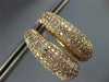 ESTATE WIDE 3.72CT PINK DIAMOND 18KT ROSE GOLD MULTI ROW HOOP HANGING EARRINGS