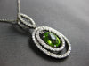 LARGE 1.71CT DIAMOND & AAA PERIDOT 14KT WHITE GOLD OVAL & ROUND MARQUISE PENDANT