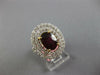 GIA LARGE 4.2CT DIAMOND & AAA CORUNDUM RUBY 18K 2 TONE GOLD OVAL ENGAGEMENT RING