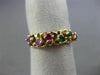 ESTATE .26CT AAA MULTI GEM 14K YELLOW GOLD ETOILE CRISS CROSS FLOWER RING #25883