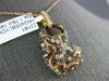 ESTATE LARGE 1.78CT MULTI COLOR DIAMOND 18KT ROSE GOLD 3D SIDEWAYS HEART PENDANT