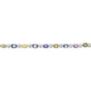 LARGE 27.14CT DIAMOND & AAA MULTI COLOR SAPPHIRE 18K WHITE GOLD 3D OVAL BRACELET