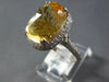 LARGE 9.02CT DIAMOND & AAA CITRINE 18K WHITE GOLD CUSHION & ROUND STATEMENT RING