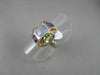 ESTATE 9.65CTW WIDE MULTI COLOR STONES 14KT WHITE GOLD RING