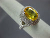 ESTATE 2.37CT DIAMOND & AAA YELLOW SAPPHIRE 14KT WHITE GOLD HALO ENGAGEMENT RING