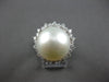 EXTRA LARGE .98CT DIAMOND & AAA SOUTH SEA PEARL 18KT WHITE GOLD FLORAL LOVE RING