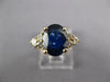3CT DIAMOND & AAA SAPPHIRE 14K YELLOW GOLD OVAL TRIANGULAR ENGAGEMENT RING 27324
