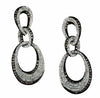 ESTATE 1.55CT WHITE & CHOCOLATE FANCY DIAMOND 14K WHITE GOLD 3D HANGING EARRINGS