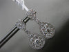 ESTATE 1.74CT DIAMOND 18K WHITE GOLD 3D PEAR SHAPE CLUSTER HALO HANGING EARRINGS