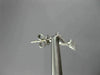 ESTATE .31CT ROUND & BAGUETTE DIAMOND 14KT WHITE GOLD ELONGATED HANGING EARRINGS