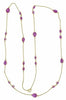 34.9CT AAA RUBY 14KT YELLOW GOLD 3D OVAL & PEAR SHAPE BY THE YARD LOVE NECKLACE