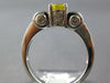 ESTATE 1.82CT DIAMOND & AAA YELLOW SAPPHIRE 18KT WHITE GOLD OVAL ENGAGEMENT RING