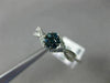 .68CT WHITE & BLUE DIAMOND 14KT WHITE GOLD FLOWER CLUSTER ENGAGEMENT RING SET