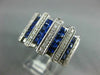 LARGE 1.62CT DIAMOND & AAA SAPPHIRE 18KT WHITE GOLD PRINCESS & ROUND RING #2136