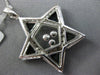 ESTATE LARGE .71CT DIAMOND & AAA ONYX 18KT WHITE GOLD 3D STAR FLOATING PENDANT