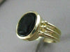 ESTATE AAA BLACK ONYX 14KT YELLOW GOLD 3D CARVED ROMAN SOLDIER MEN'S RING #20078