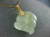 ANTIQUE JADE 14KT YELLOW GOLD 3D HANDCRAFTED CLASSIC LUCKY FISH PENDANT #25825